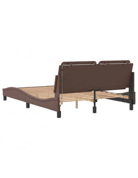 Giroletto con Luci LED Marrone 140x200 cm in Similpelle