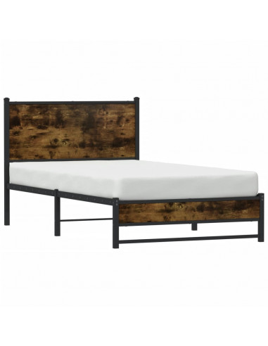 Giroletto con Testiera Metallo Rovere Fumo 100x190 cm