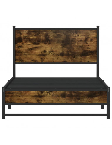 Giroletto con Testiera Metallo Rovere Fumo 100x190 cm