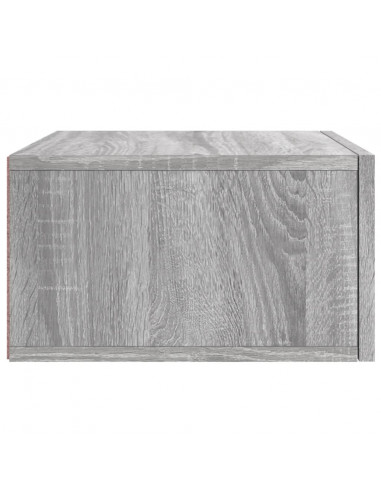 Comodino a Muro Grigio Sonoma 35x35x20 cm