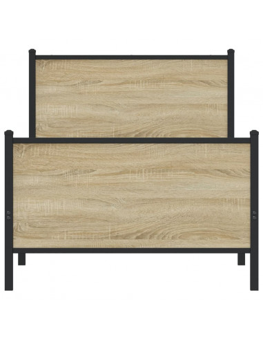 Giroletto con Testiera&Pediera Metallo Rovere Sonoma 90x200 cm