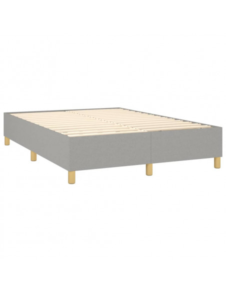 Giroletto a Molle con Materasso Grigio Chiaro 140x190cm Tessuto
