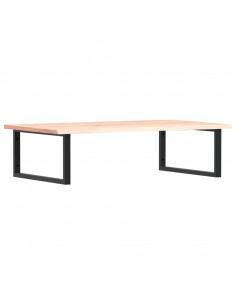 Ripiano a Parete per Lavabo in Acciaio e Massello di Rovere 2