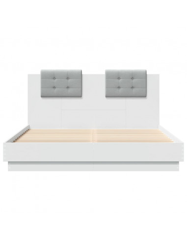 Giroletto con Testiera Bianco 140x200 cm in Legno Multistrato