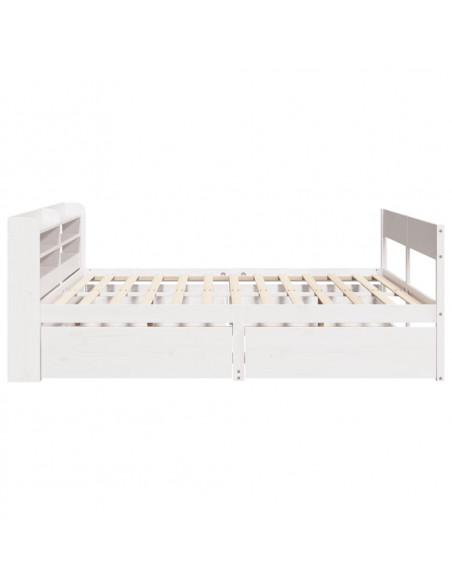 Letto senza Materasso Bianco 150x200 cm Legno Massello di Pino
