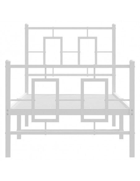 Giroletto con Testiera e Pediera Metallo Bianco 75x190 cm