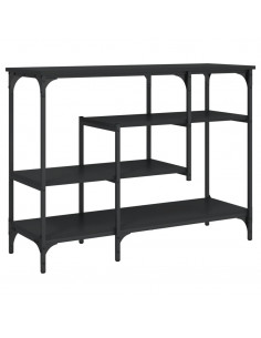 Tavolino Consolle con Ripiani Nero 100x35x75 cm 2