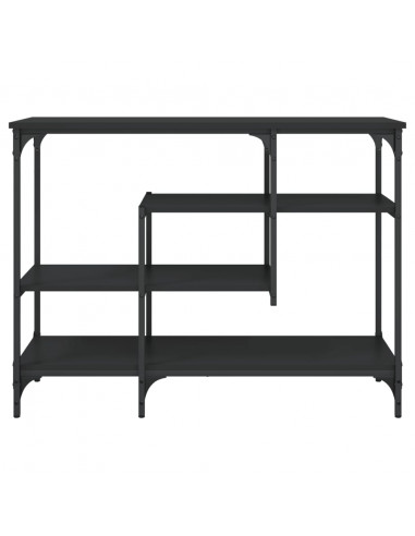 Tavolino Consolle con Ripiani Nero 100x35x75 cm