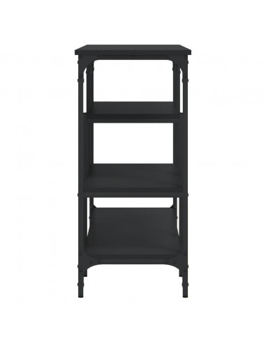 Tavolino Consolle con Ripiani Nero 100x35x75 cm