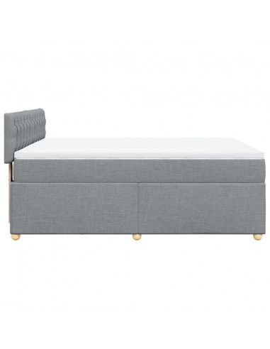 Giroletto a Molle con Materasso Grigio Chiaro 140x190cm Tessuto