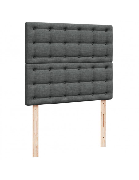Giroletto a Molle con Materasso Grigio Scuro 120x200 cm Tessuto