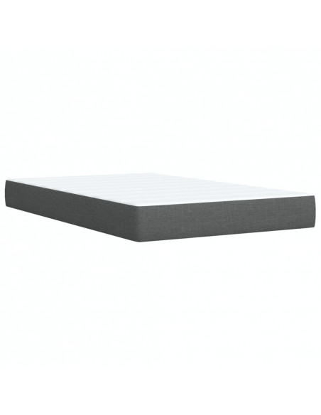 Giroletto a Molle con Materasso Grigio Scuro 120x200 cm Tessuto