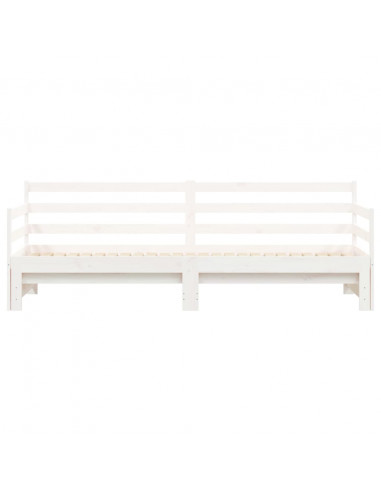 Divano Letto con Letto Estraibile Bianco 90x190cm Massello Pino