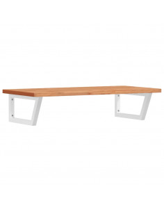 Ripiano a Parete per Lavabo in Acciaio e Massello di Faggio 2