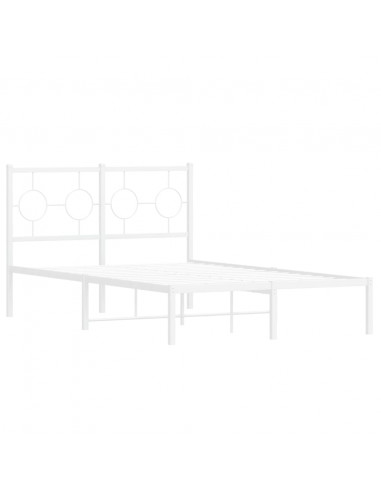 Giroletto con Testiera Metallo Bianco 120x190 cm