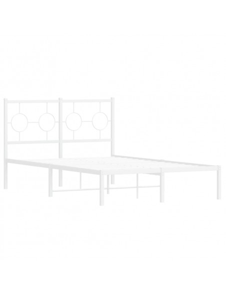 Giroletto con Testiera Metallo Bianco 120x190 cm