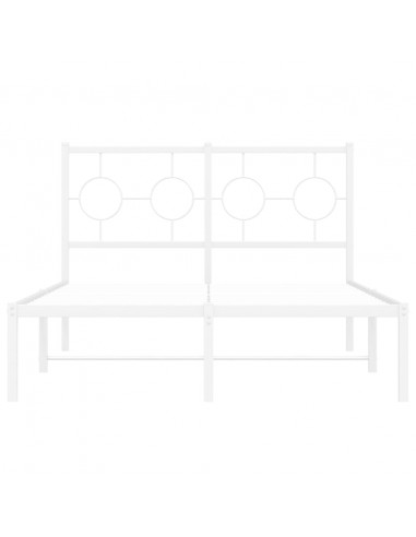 Giroletto con Testiera Metallo Bianco 120x190 cm