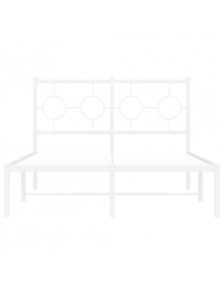 Giroletto con Testiera Metallo Bianco 120x190 cm