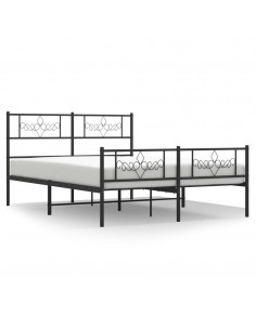 Giroletto con Testiera e Pediera Metallo Nero 120x190 cm 2