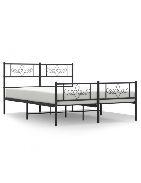Giroletto con Testiera e Pediera Metallo Nero 120x190 cm