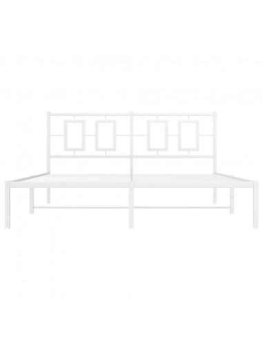 Giroletto con Testiera Metallo Bianco 160x200 cm