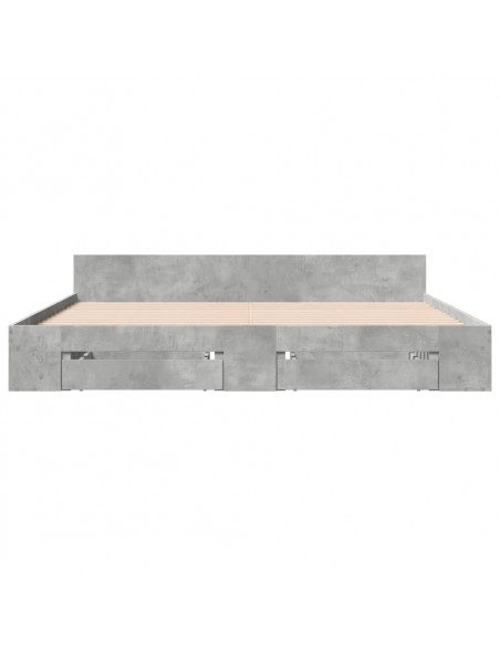 Giroletto Cassetti Grigio Cemento 180x200 cm Legno Multistrato