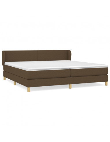 Giroletto a Molle con Materasso Marrone Scuro 200x200cm Tessuto