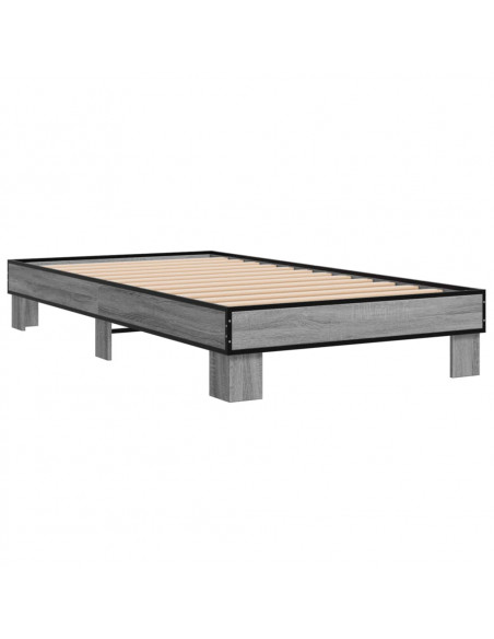 Giroletto Grigio Sonoma 75x190cm in Legno Multistrato e Metallo