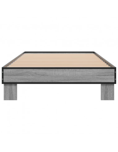 Giroletto Grigio Sonoma 75x190cm in Legno Multistrato e Metallo