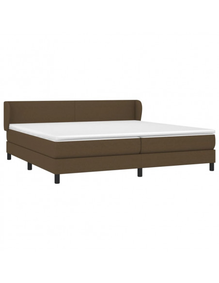 Giroletto a Molle con Materasso Marrone Scuro 200x200cm Tessuto