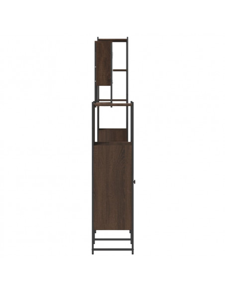 Set Mobili da Bagno 4 pz Rovere Marrone in Legno Multistrato