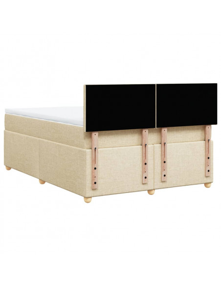 Giroletto a Molle con Materasso Crema 160x200 cm in Tessuto