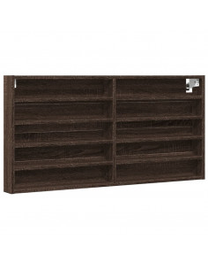 Armadietto Vetrina Rovere Marrone 100x8,5x50 Legno Multistrato 2