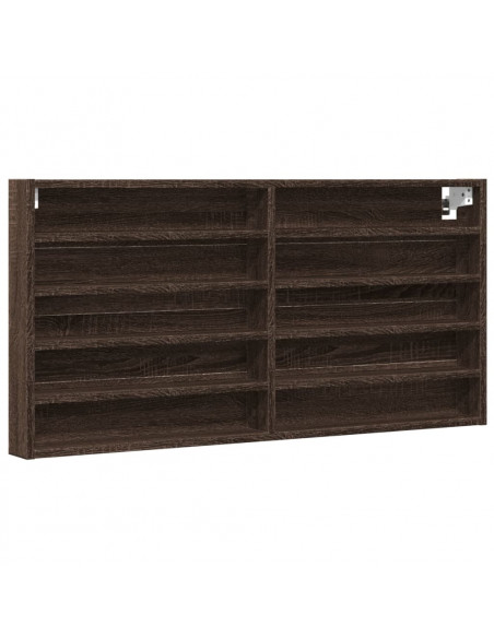 Armadietto Vetrina Rovere Marrone 100x8,5x50 Legno Multistrato