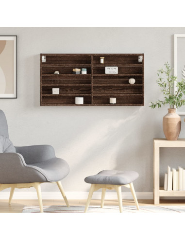 Armadietto Vetrina Rovere Marrone 100x8,5x50 Legno Multistrato