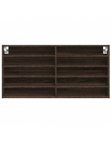 Armadietto Vetrina Rovere Marrone 100x8,5x50 Legno Multistrato
