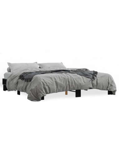 Giroletto Nero 200x200 cm in Legno Multistrato e Metallo