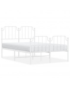 Giroletto con Testiera e Pediera Metallo Bianco 120x190 cm 2