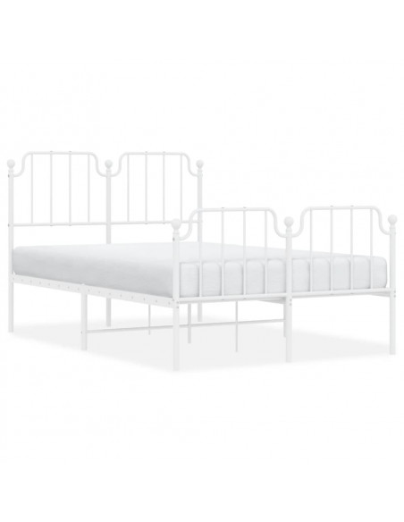 Giroletto con Testiera e Pediera Metallo Bianco 120x190 cm