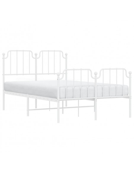 Giroletto con Testiera e Pediera Metallo Bianco 120x190 cm