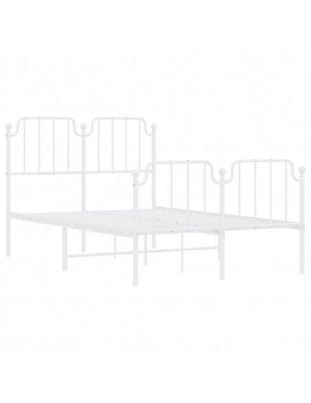 Giroletto con Testiera e Pediera Metallo Bianco 120x190 cm