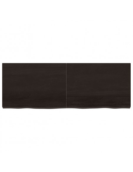 Piano Bagno Marrone Scuro 140x50x(2-6)cm Legno Trattato
