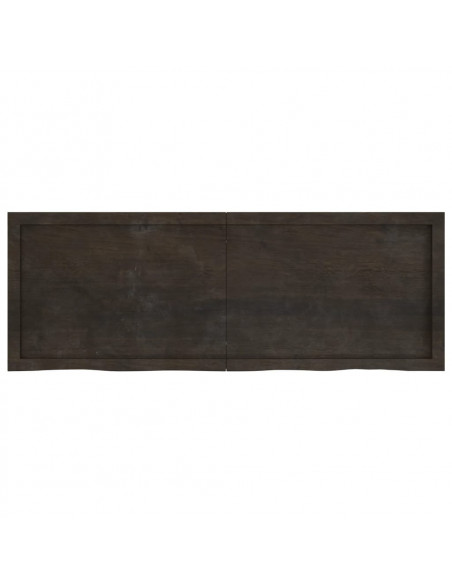 Piano Bagno Marrone Scuro 140x50x(2-6)cm Legno Trattato