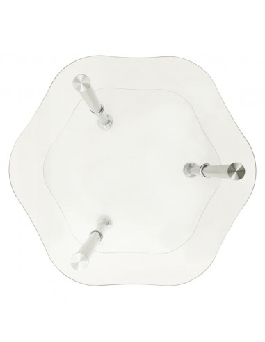 Tavolino a 2 Livelli Trasparente 38x38x50 cm in Vetro Temperato