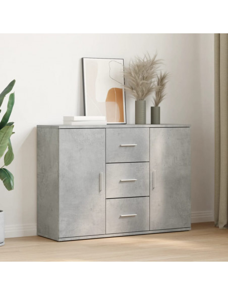 Credenza Grigio Cemento 90,5x29,5x65 cm in Truciolato