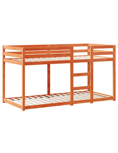 Letto a Castello con Tetto Marrone Cera 90x190 cm Massello Pino