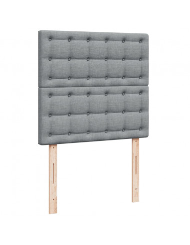 Giroletto a Molle con Materasso Grigio Chiaro 90x190 cm Tessuto