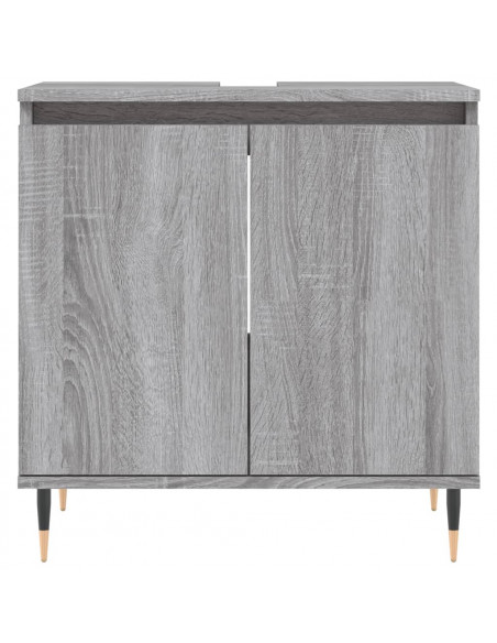 Set Mobili da Bagno 3 pz Grigio Sonoma in Legno Multistrato