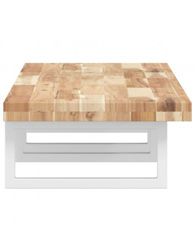 Ripiano a Parete per Lavabo in Acciaio e Massello di Acacia