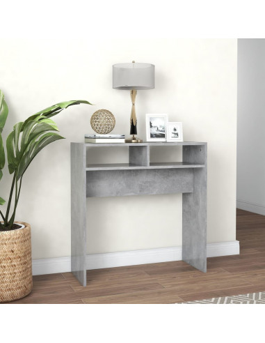 Tavolino Consolle Grigio Cemento 78x30x80cm Legno Multistrato